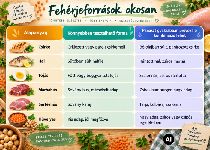 Fehérjeforrások reflux esetén: hús, hal, tojás és hüvelyesek összehasonlítása