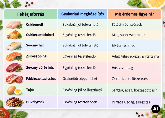 Fehérjeforrások reflux esetén: gyakorlati választási útmutató