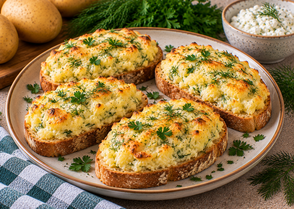 Túrós-burgonyás melegszendvics kaporral